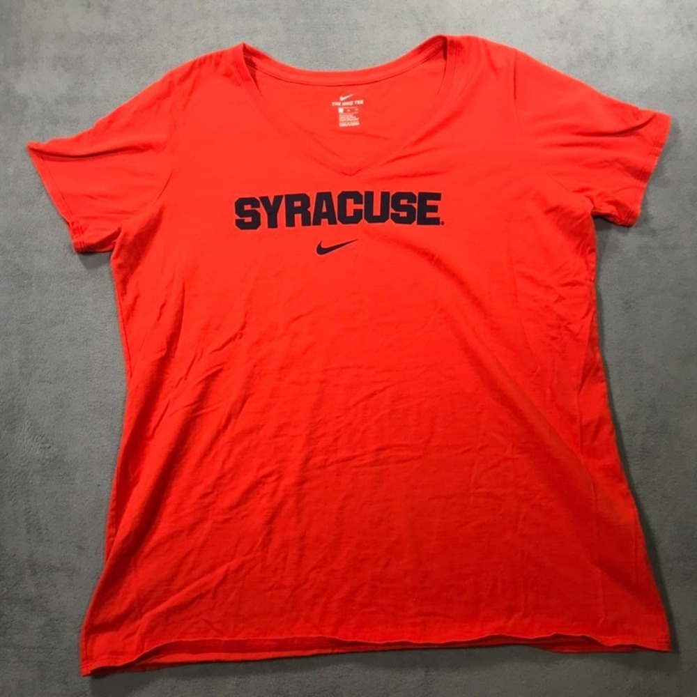Syracuse Orangemen T Shirt Women's Extra Large Orange V Neck Nike Short Sleeve